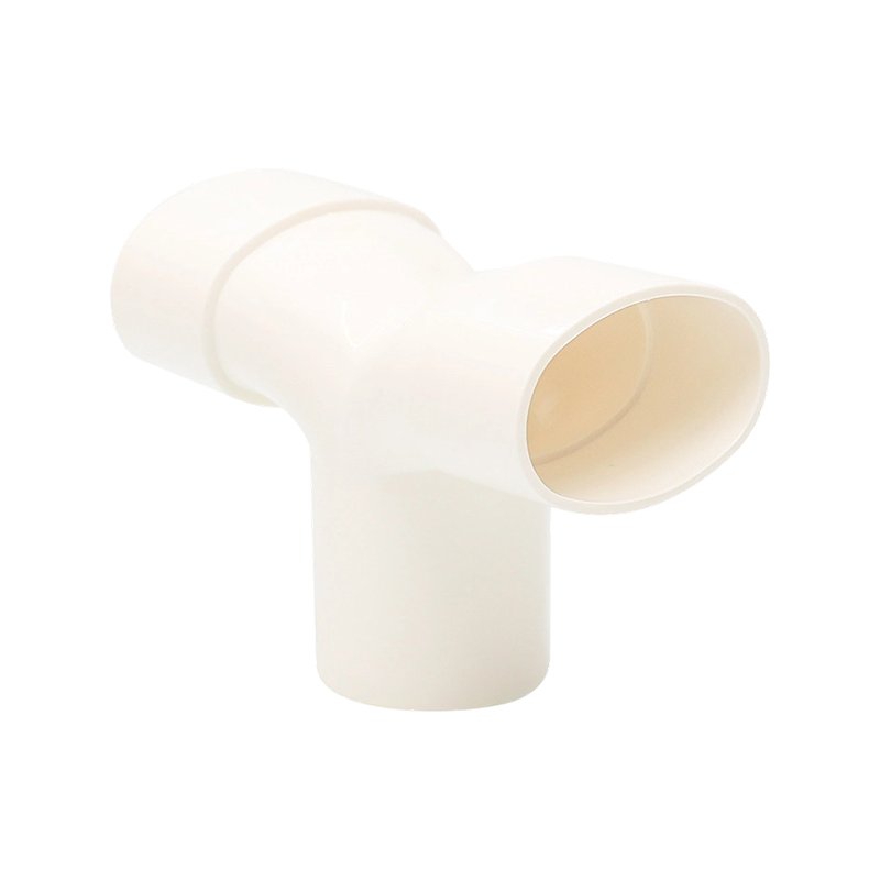 Плоский тройник из ПВХ с защитой от обратного потока (плоская смещенная труба)