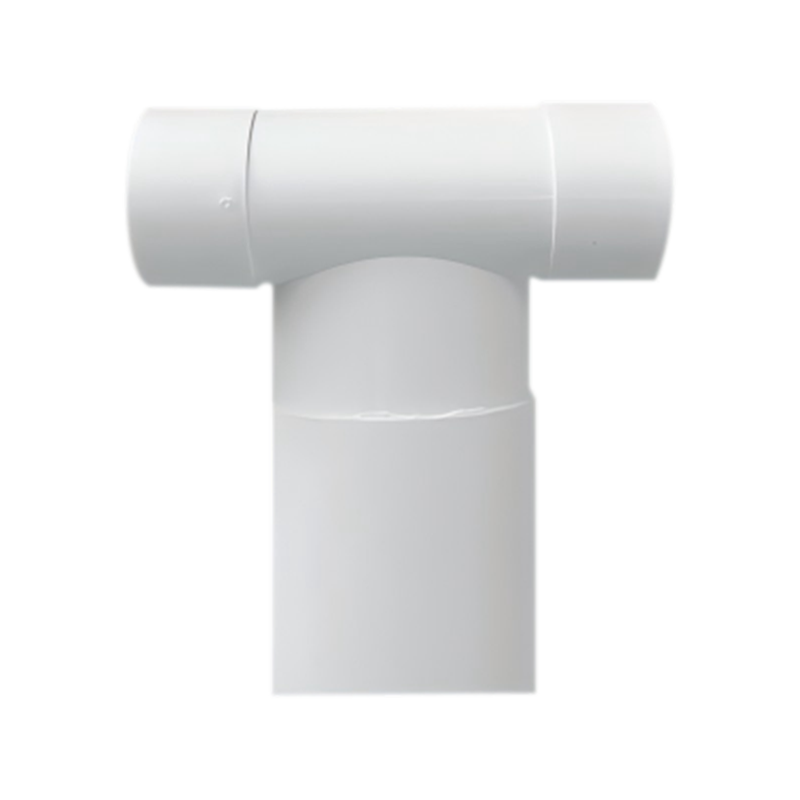 Тройник из ПВХ с круглой и плоской поверхностью и внешней вставкой